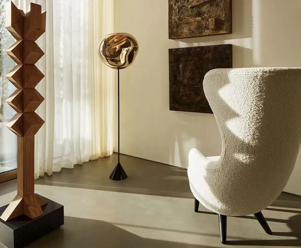 Melt Cone Slim Floor Gold - Tom Dixon w Mesmetric