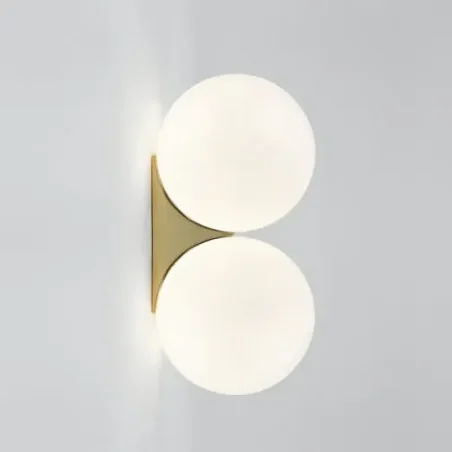 Brass Architectural Double Sconce 150