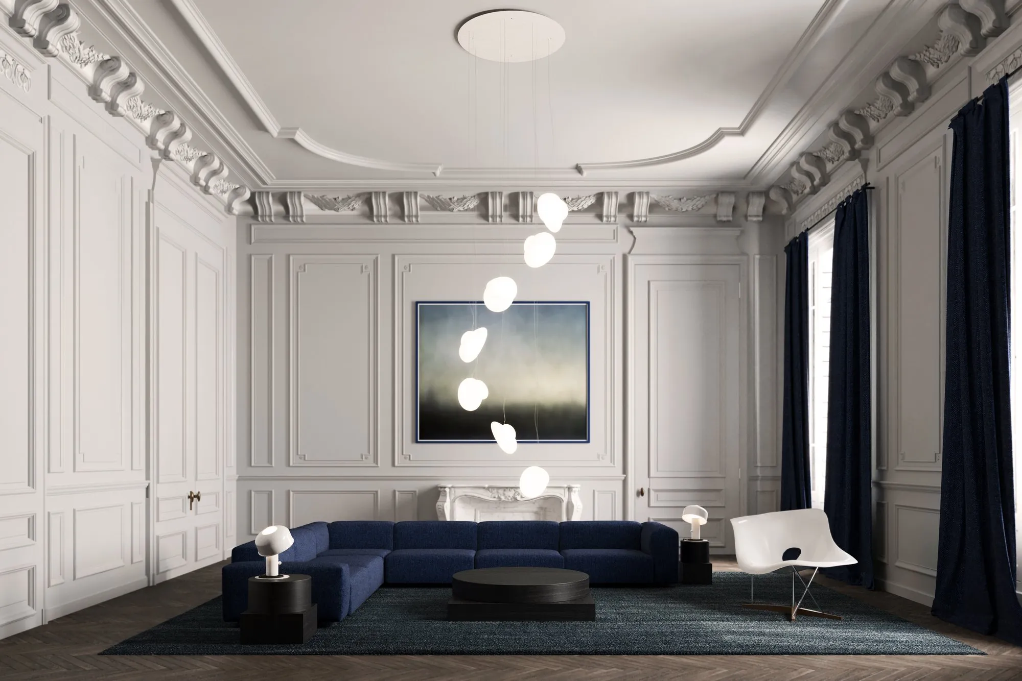 Pebble Chandelier - A-n-d w Mesmetric