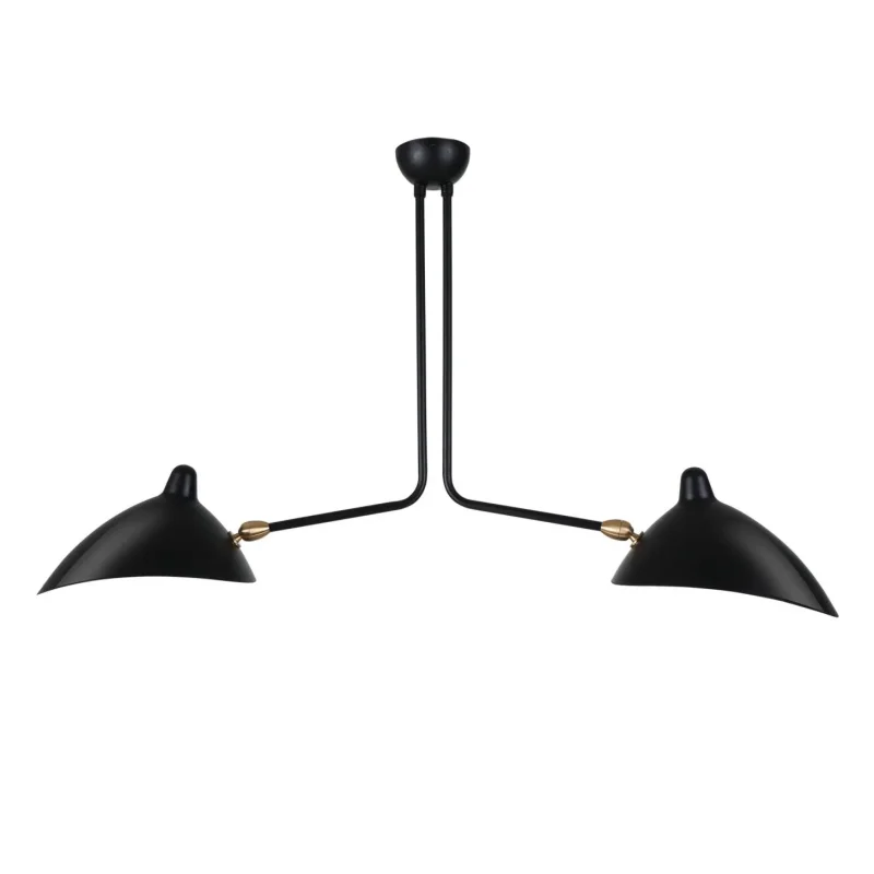 Ceiling lamp - two still arms - Serge Mouille w Mesmetric