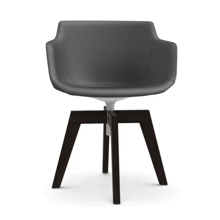 Flow Slim Leather 4-legged Oak Base