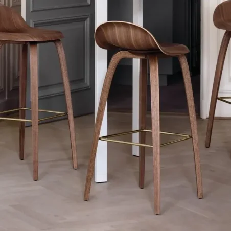 Gubi 3D Bar Stool Wood Base – Gubi.dk at Mesmetric
