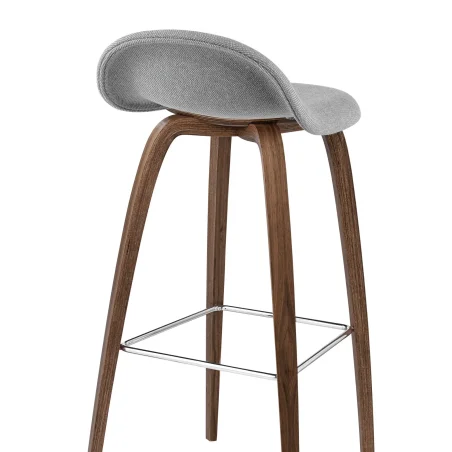 Gubi 3D Bar Stool Wood Base Upholstered – Gubi.dk at Mesmetric